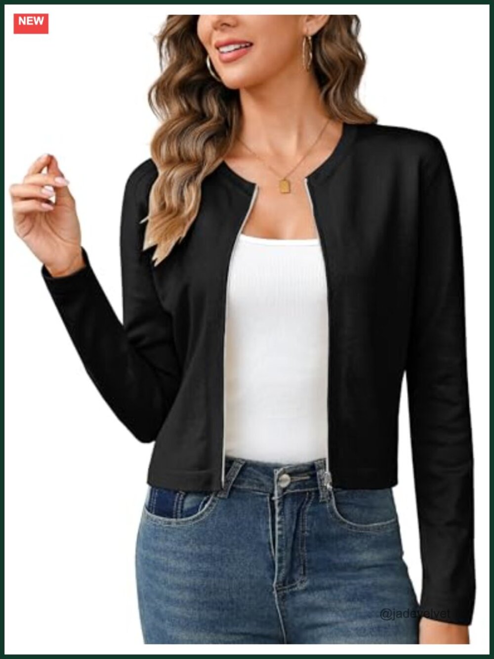 Zip Up Knit Cardigan Long Sleeve Cropped Shrug Bolero Sweater
